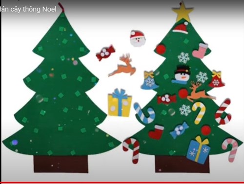 Tạo hình   Cắt dán cây thông noel - Giáo viên: Hoàng Thị Huê